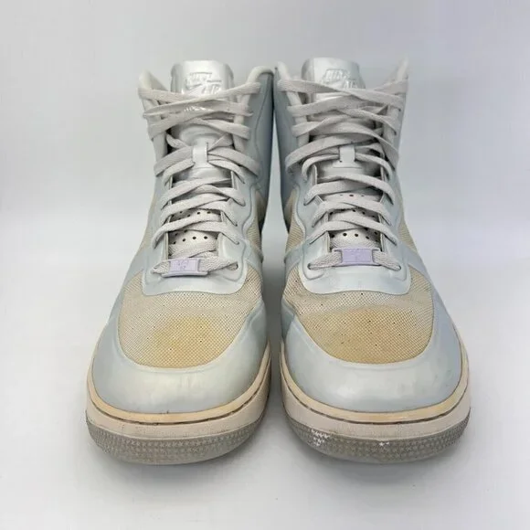 Nike Air Force One AF-1 Hyperfuse Silver Men Size 11.5 Hi Top Shoes 454433-001 - Picture 3 of 12